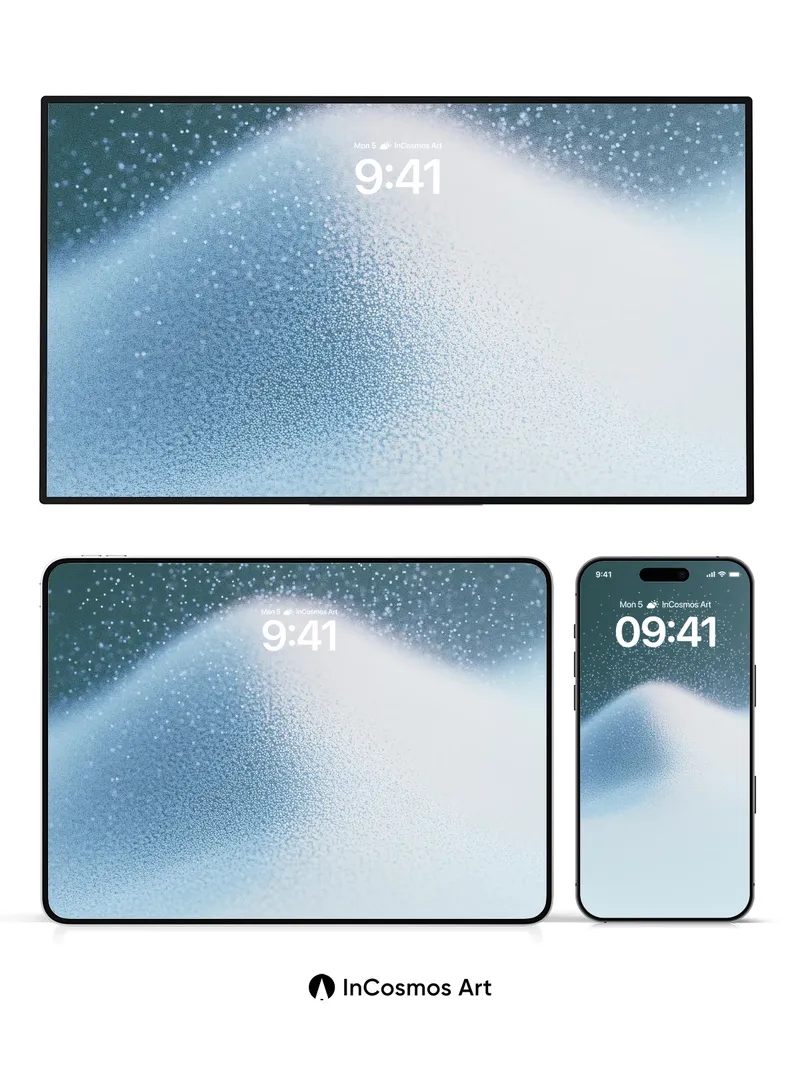 Serenity Snowdrift Wallpaper with Floating Particles