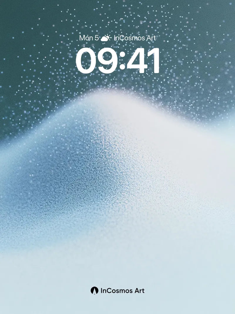 Serenity Snowdrift Wallpaper with Floating Particles