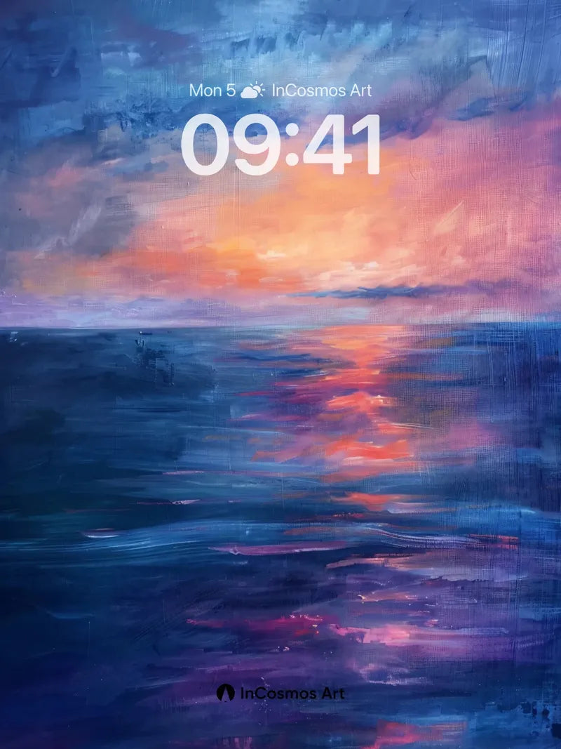 Crimson Horizon Wallpaper with Liquid Sky