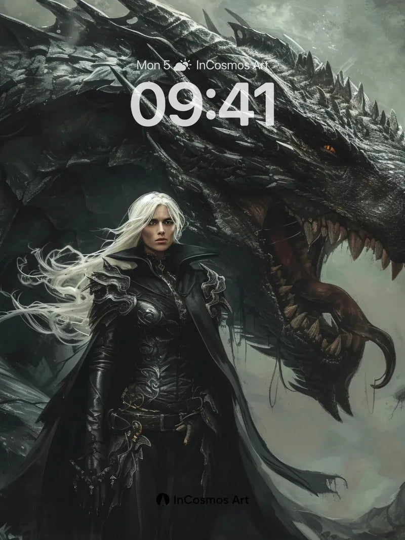 Frostfire Dragon Wallpaper with Storm-Eyed Sovereign