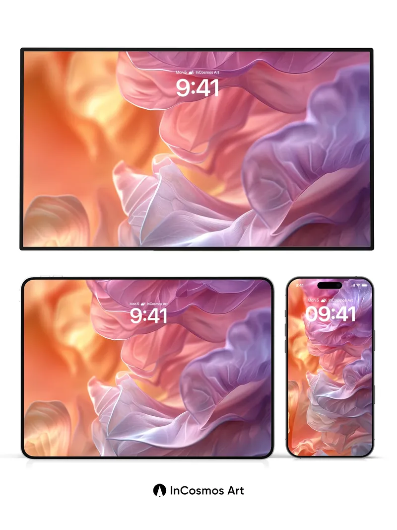 Luminous Petal Wallpaper with Ethereal Drift