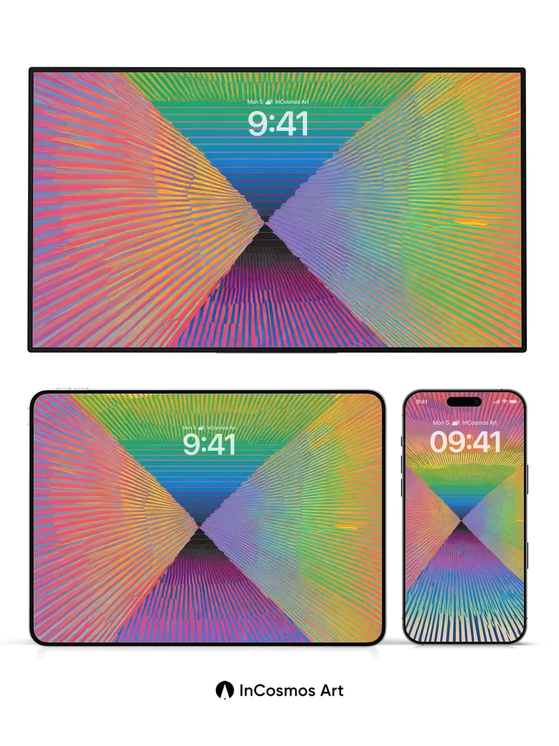 Rainbow Prism Wallpaper with Radiant Lines