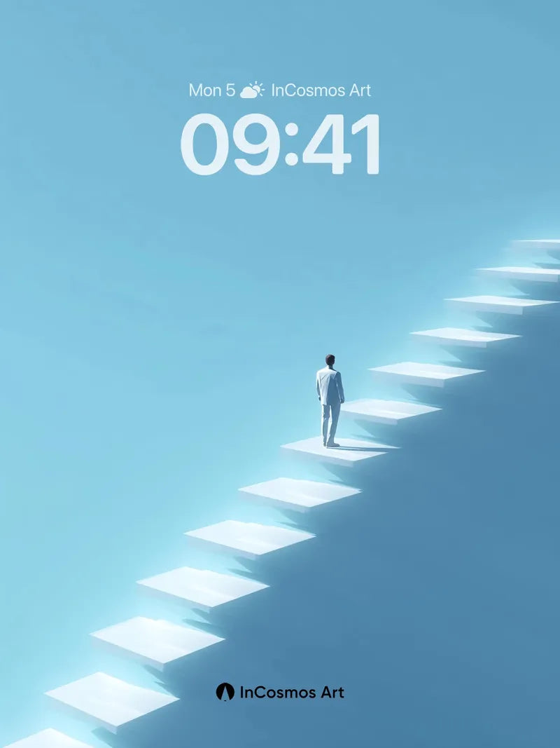 Serenity Stairway Wallpaper with Floating Steps wallpaper for iPhone, iPad & Mac