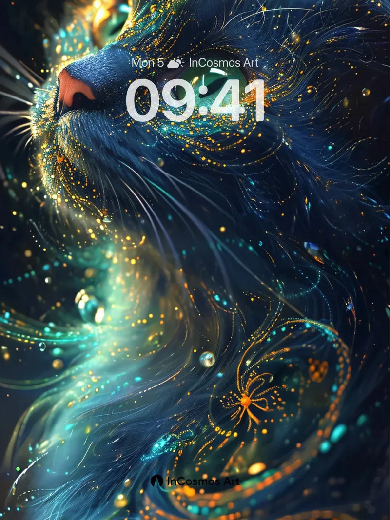 Stellar Whisker Wallpaper with Cosmic Eyes