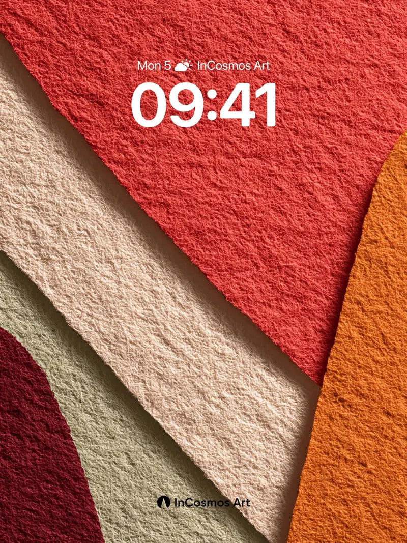 Warmth-Embraced Geometric Wallpaper with Textured Depth