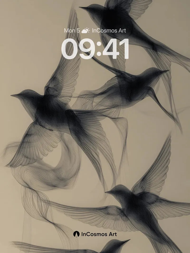 Ethereal Flight Wallpaper with Whispering Wings