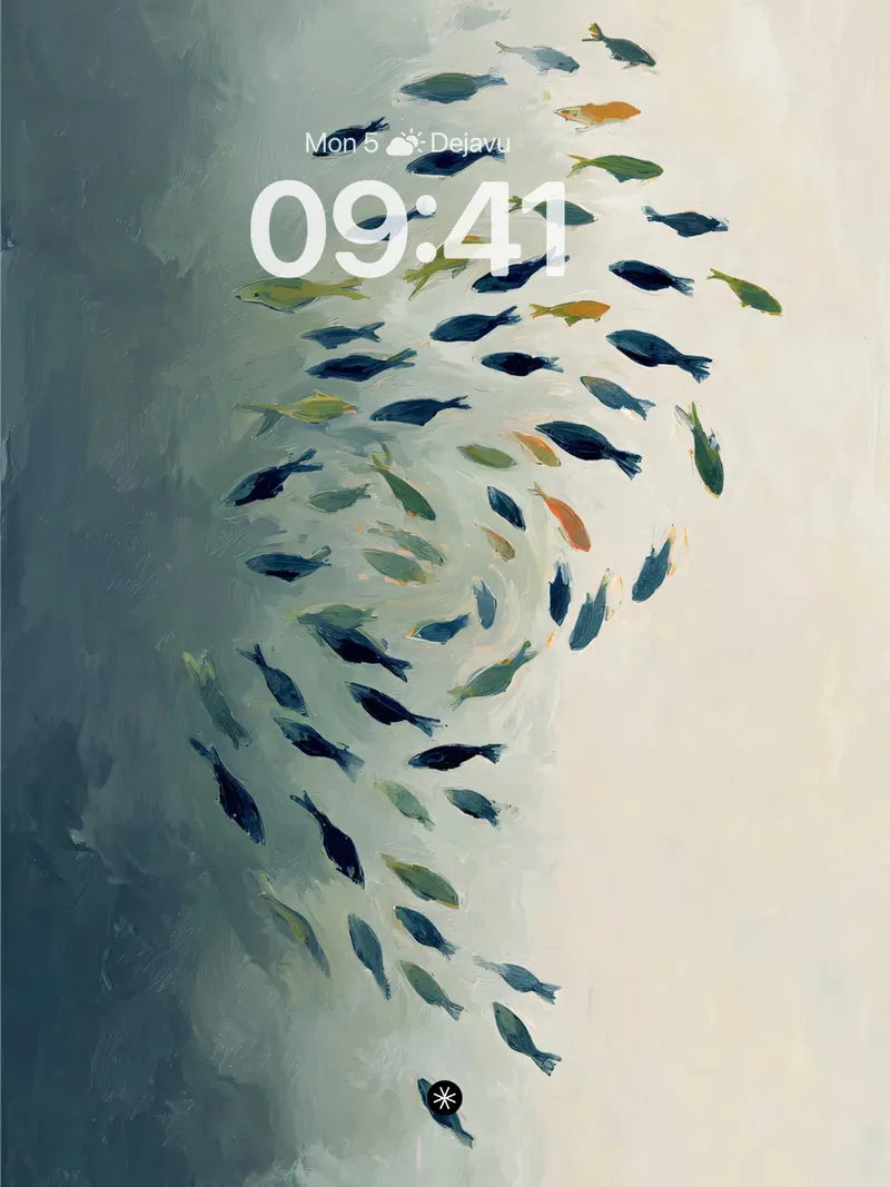 Whispering Fish School Abstract Wallpaper wallpaper for iPhone, iPad & Mac