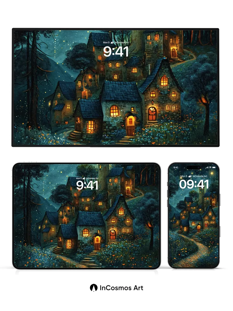 Whispering Stone Wallpaper with Starlight Path