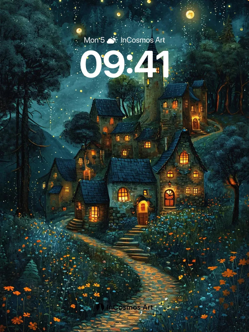 Whispering Stone Wallpaper with Starlight Path