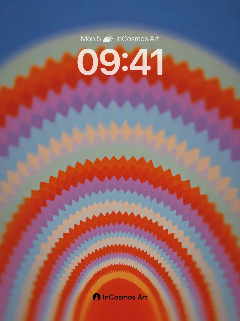 Pulsing Rainbow Wallpaper with Geometric Hues