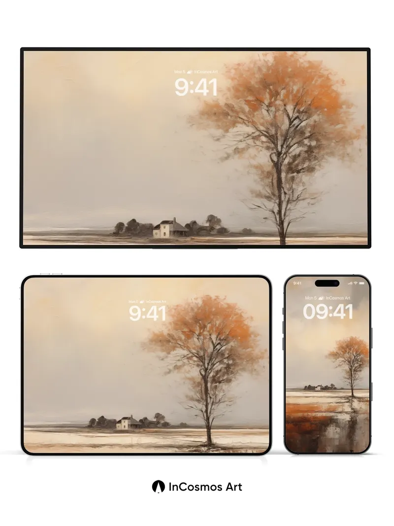 Autumn Hush Wallpaper with Mirror Water