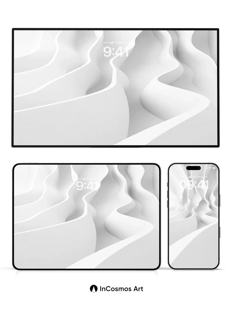 Sculpted Silence Wallpaper with Floating Light