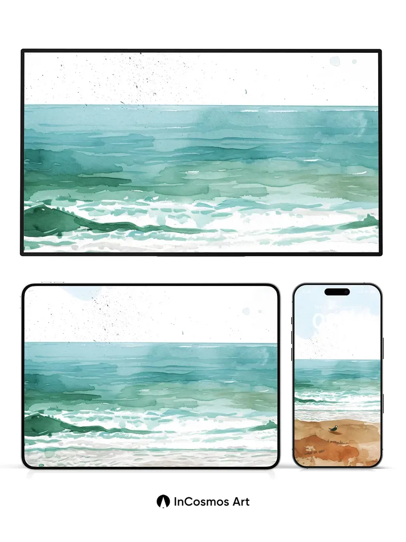 Serenity Shore Wallpaper with Solitary Seagull