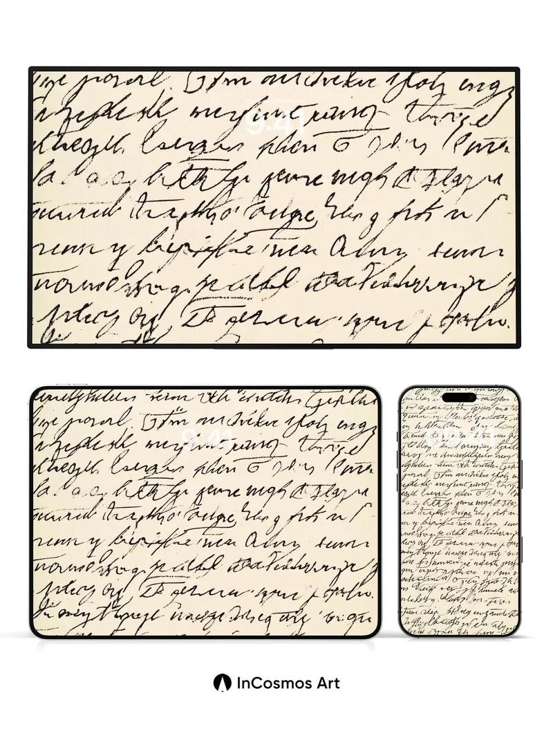 Whispering Script Wallpaper with Inked Memory