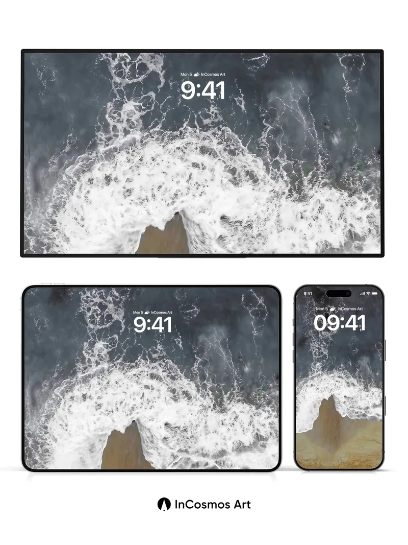 Whispering Tide Wallpaper with Solitary Surfer