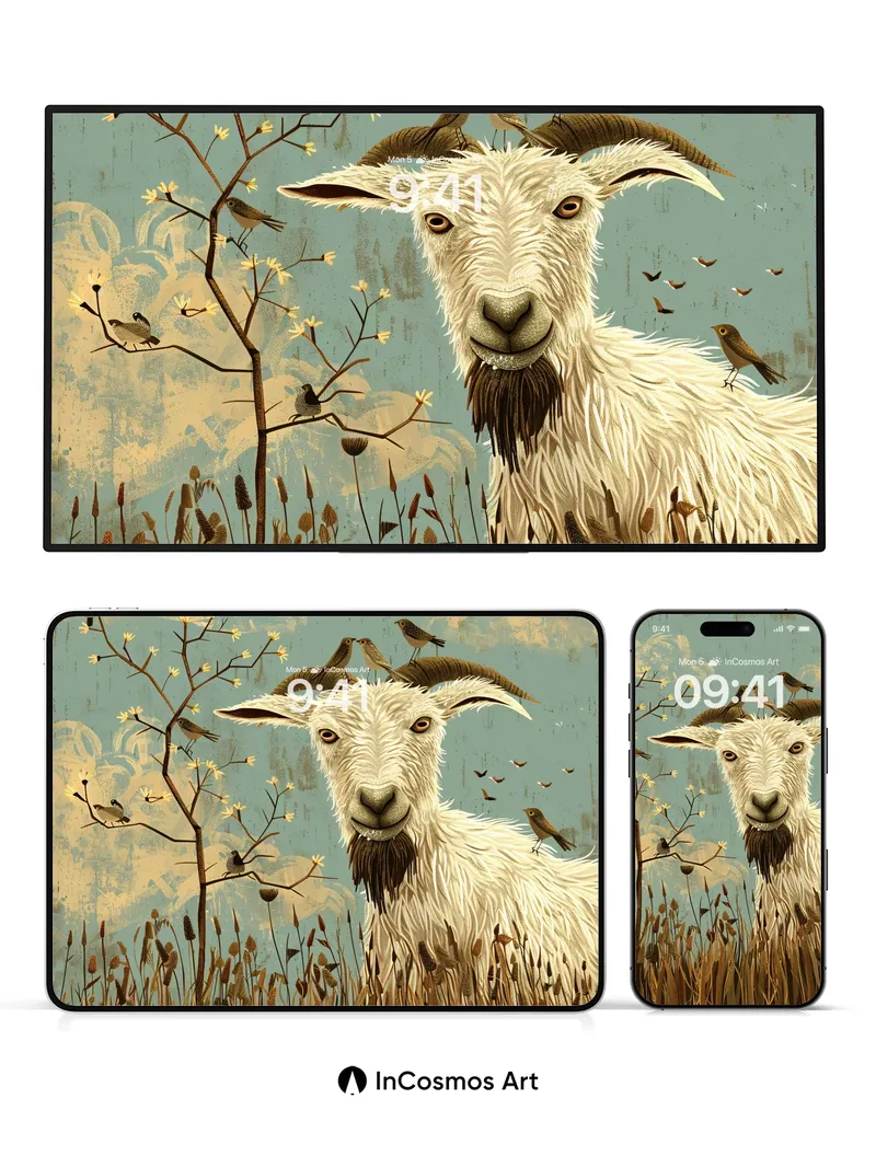 Whispering Field Wallpaper with Watchful Eyes