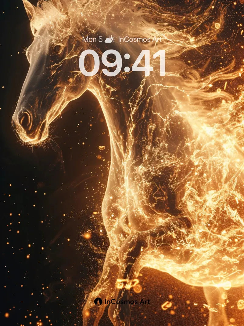 Blazing Spirit Wallpaper with Golden Fire Veins