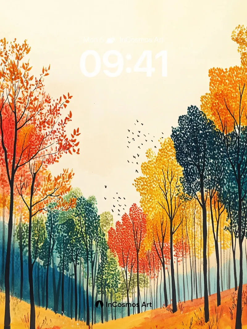 Autumn Hush Wallpaper with Whispering Trees