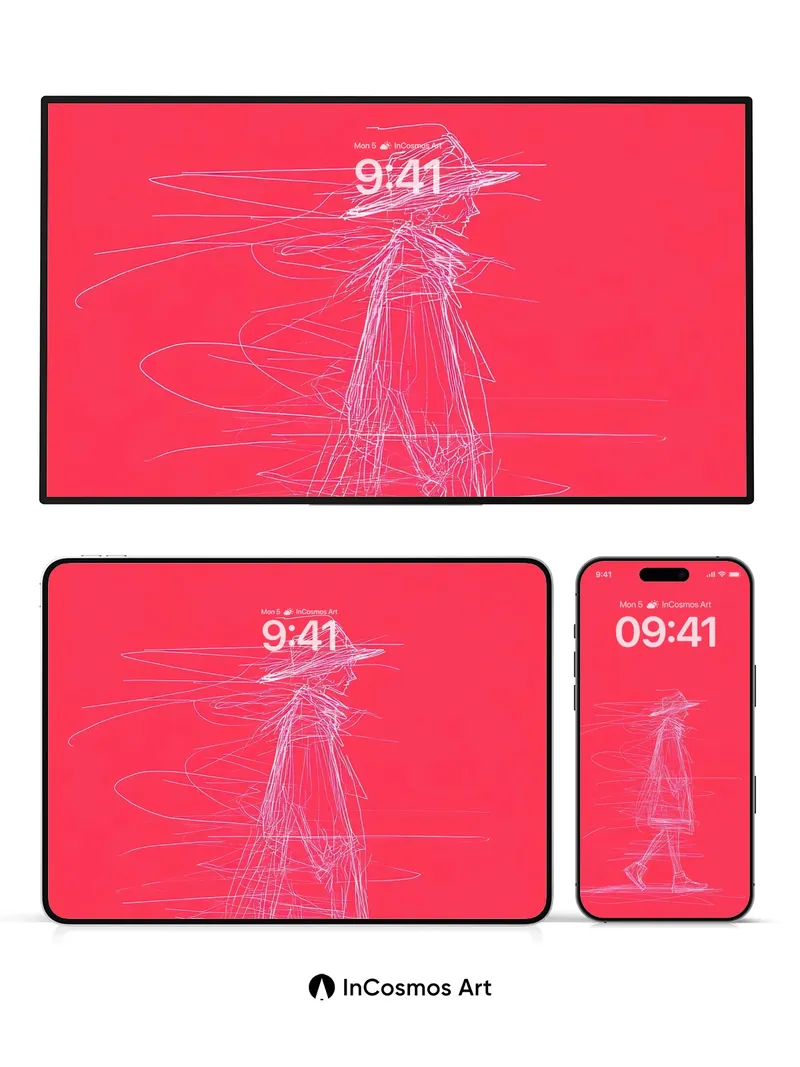 Whispering Lines Wallpaper with Ghostly Walk