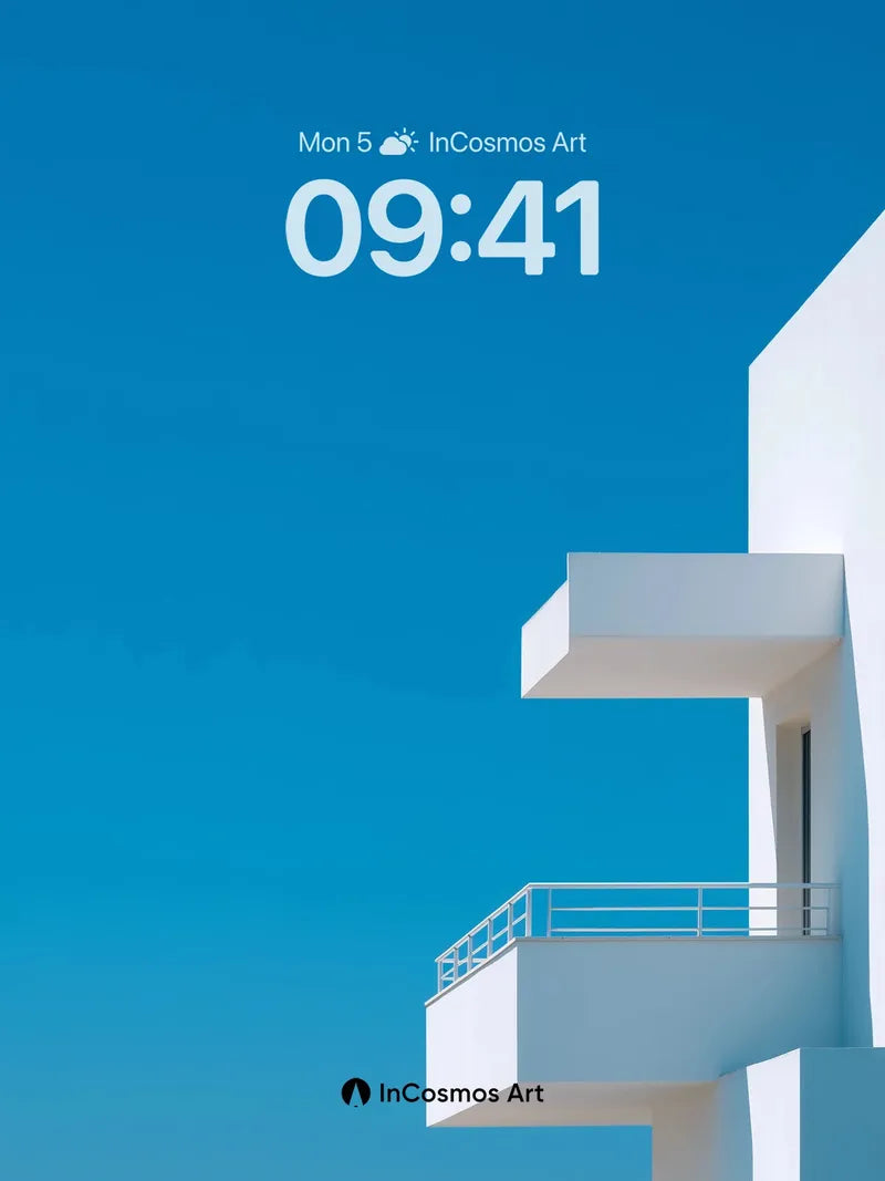 Calm Geometry Wallpaper with Floating Balconies