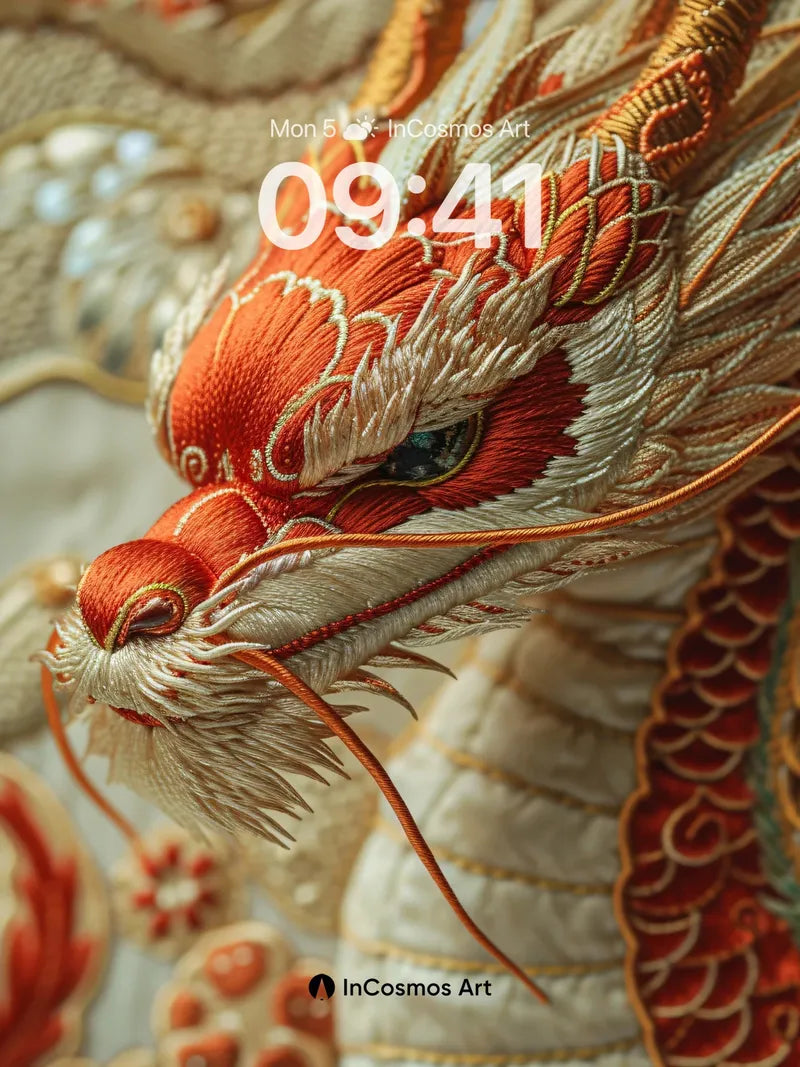 Ember-Scale Dragon Wallpaper with Golden Thread wallpaper for iPhone, iPad & Mac