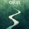 Emerald Mist Pathway Background with Silent Flight wallpaper for iPhone, iPad & Mac
