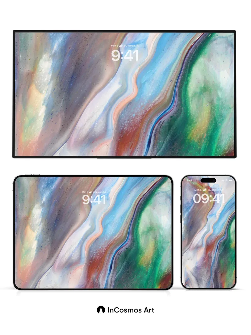 Liquid Mirage Wallpaper with Ethereal Swirls