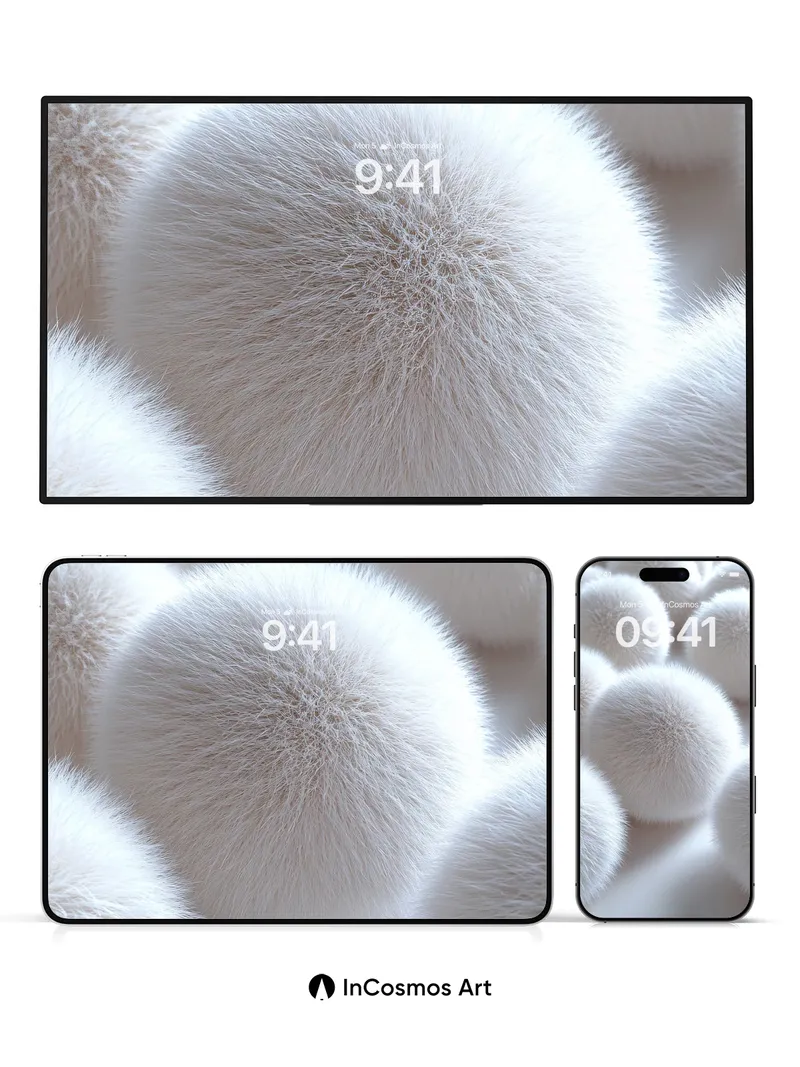 Soft Hush Wallpaper with Furry Spheres