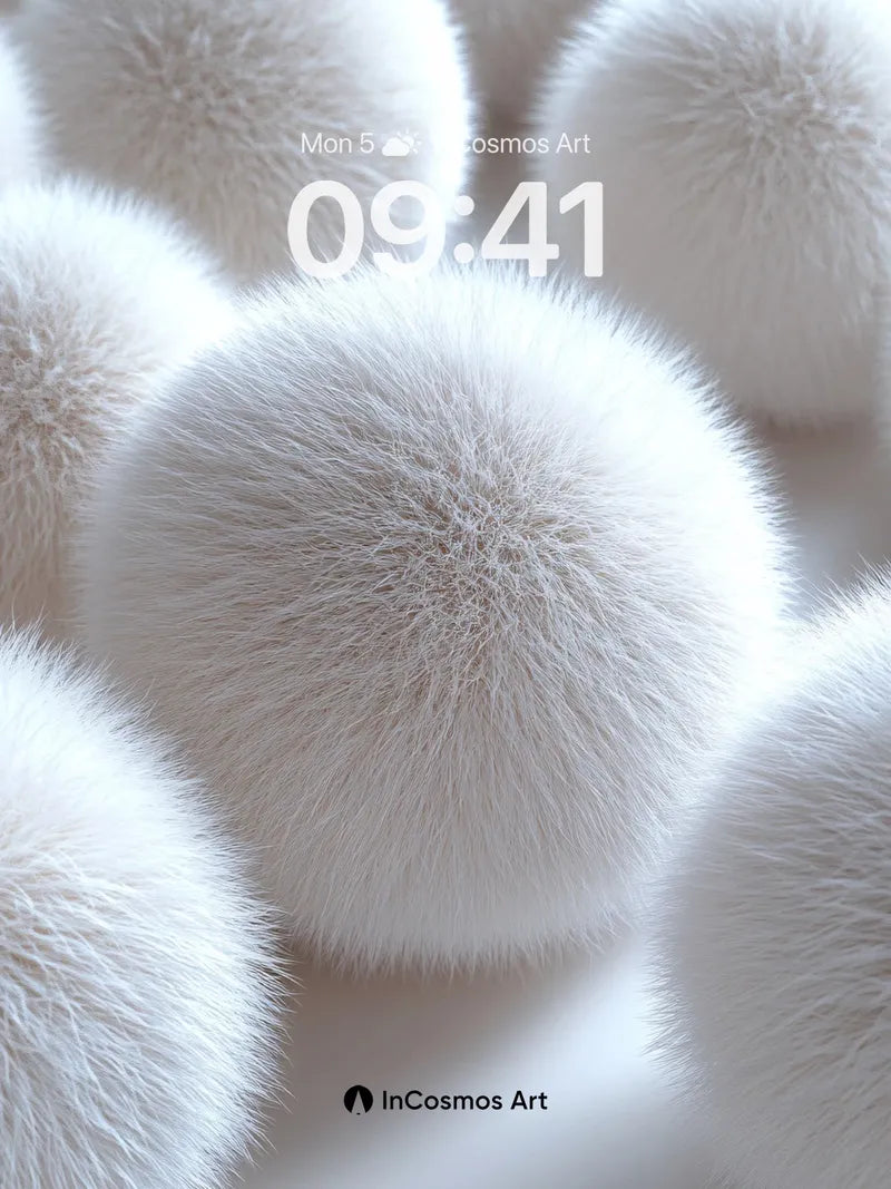 Soft Hush Wallpaper with Furry Spheres