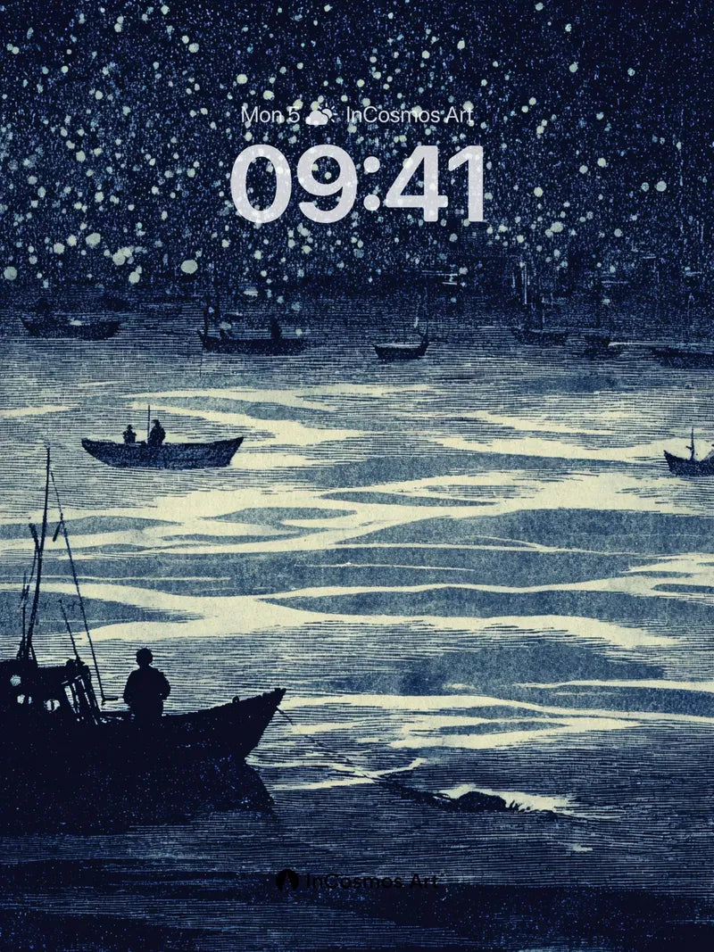 Midnight Drift Wallpaper with Starlit Reflections