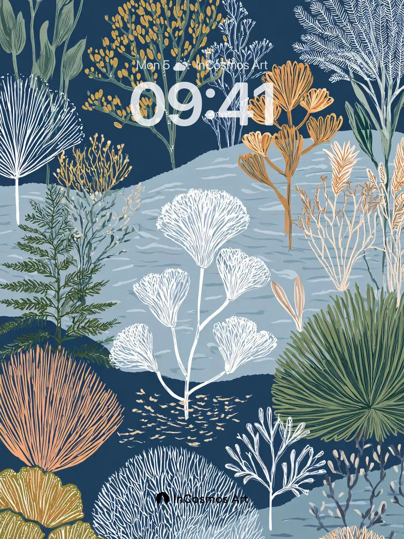 Nocturnal Botanical Wallpaper with Whispering Foliage wallpaper for iPhone, iPad & Mac