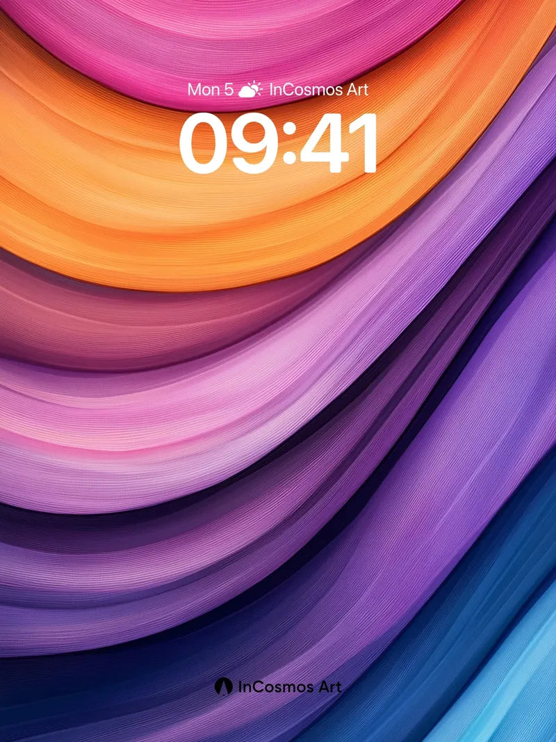 Luminous Wave Wallpaper with Liquid Light