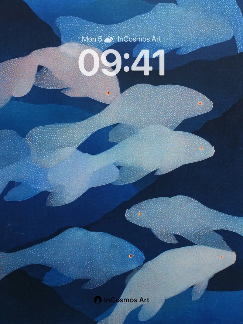 Serene Deepwater Wallpaper with Ethereal Fish