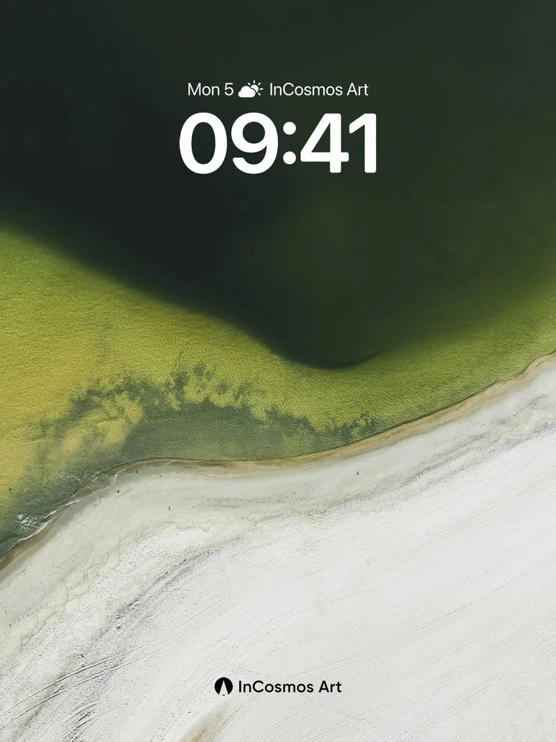 Serenity Shoreline Wallpaper with Algae Bloom