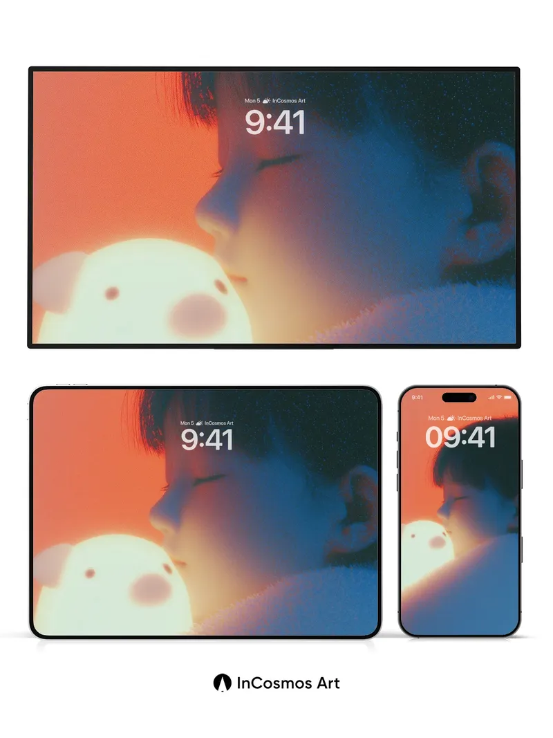 Serene Glow Wallpaper with Soft Light Embrace