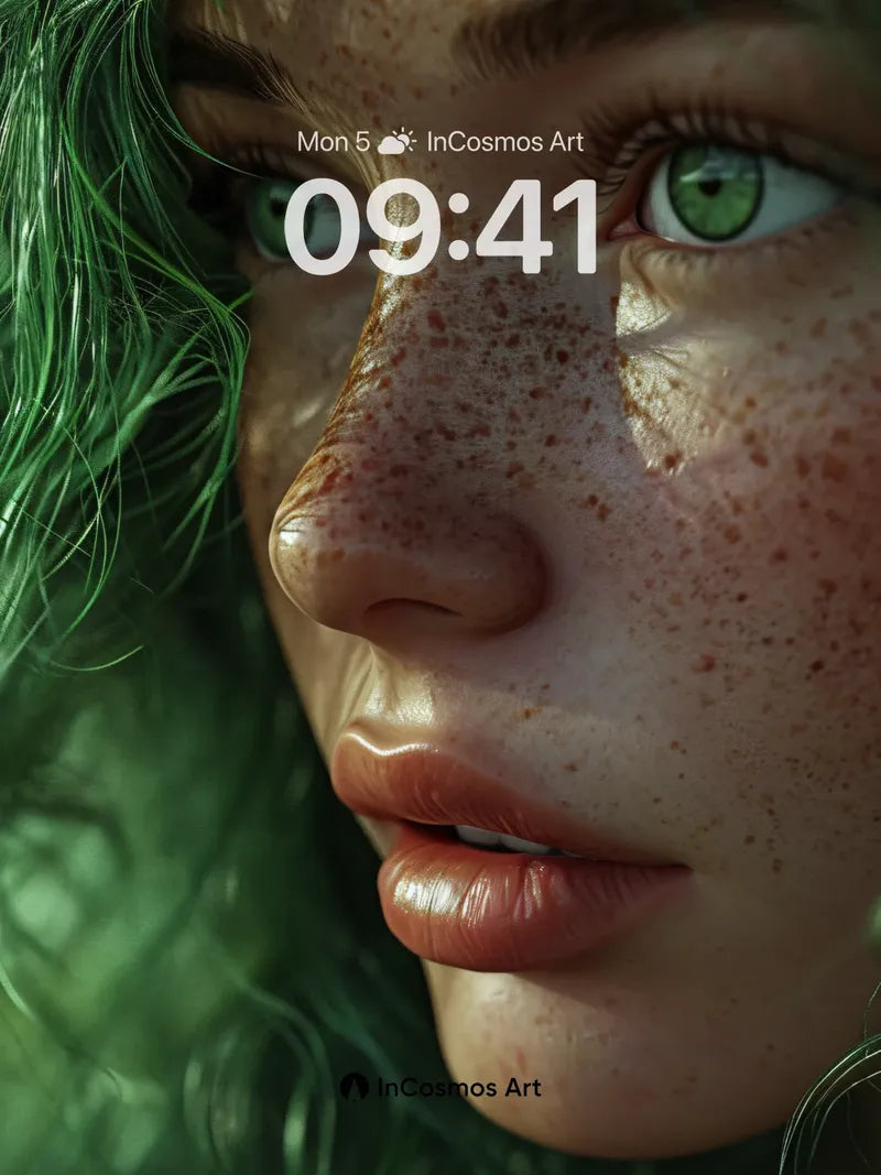 Emerald Gaze Wallpaper with Freckled Light