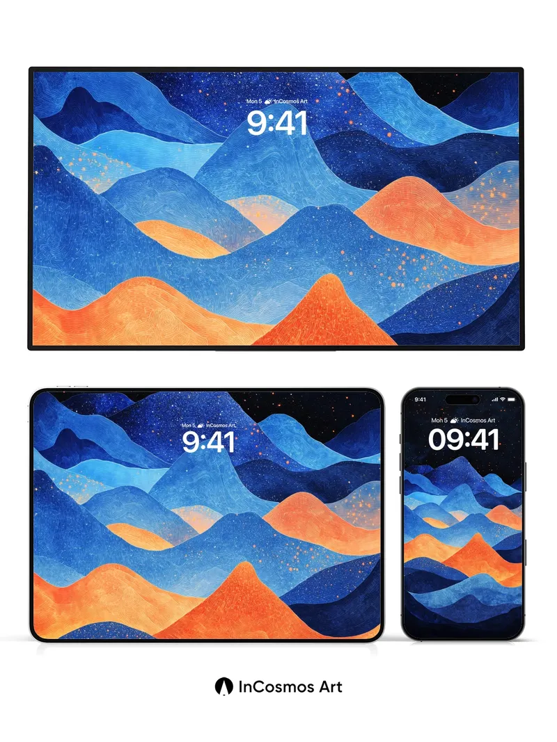 Starry Abyss Wallpaper with Cosmic Peaks