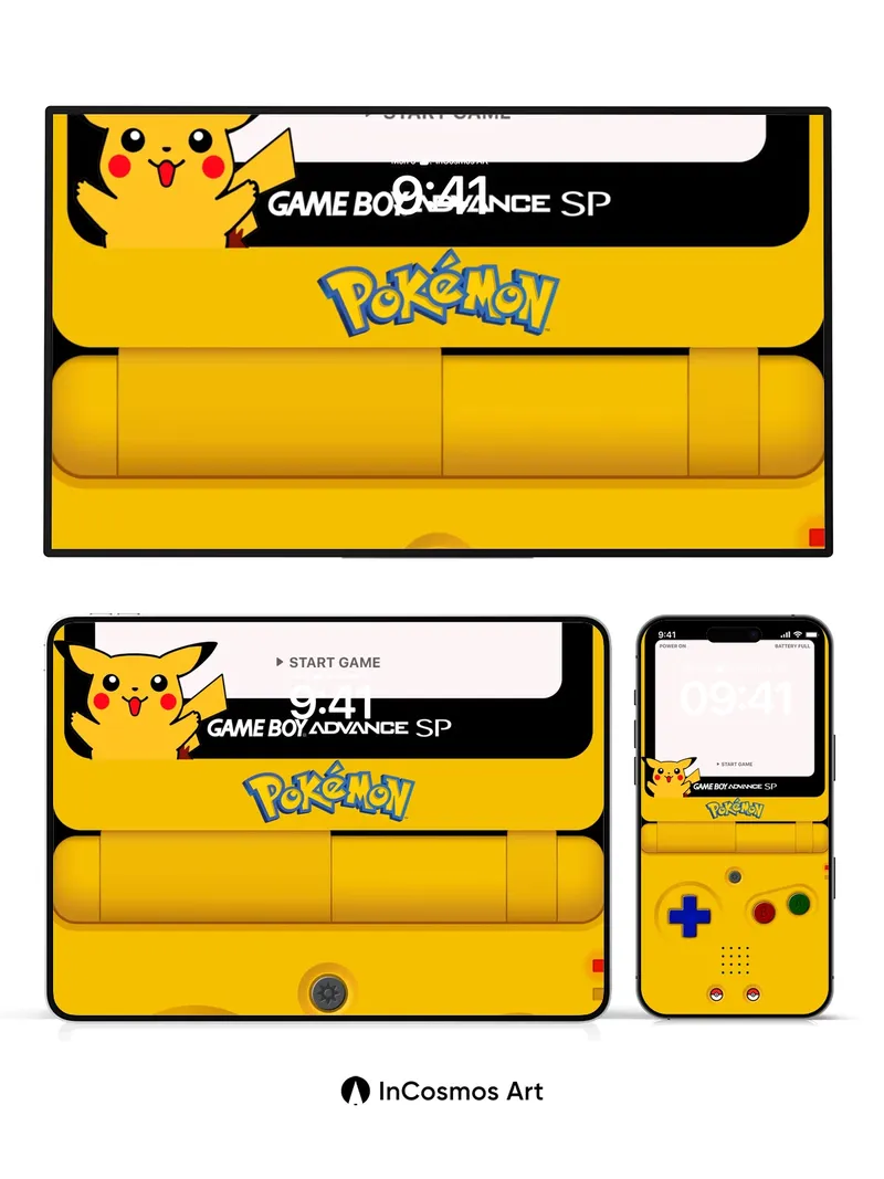 Nostalgic Pixel Glow Wallpaper with Pikachu Charm