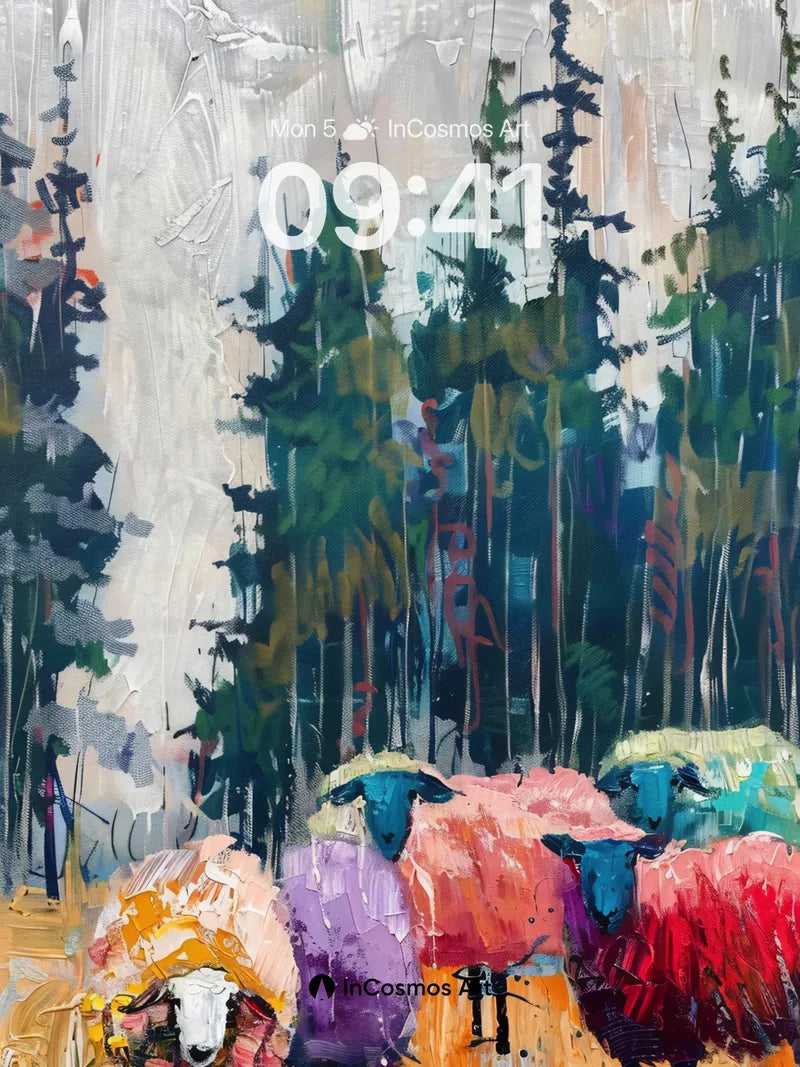 Whimsical Wool Wallpaper with Forest Hues