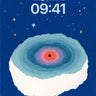 Deep Blue Nebula Wallpaper with Concentric Rings wallpaper for iPhone, iPad & Mac