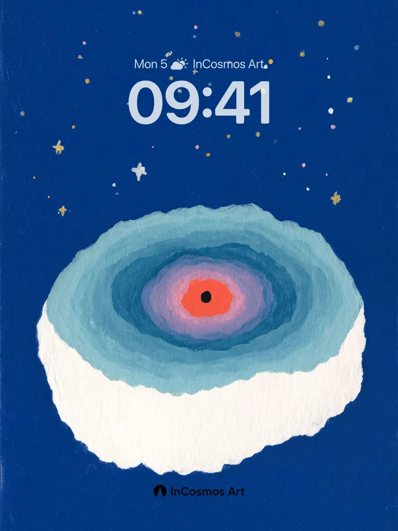 Deep Blue Nebula Wallpaper with Concentric Rings wallpaper for iPhone, iPad & Mac