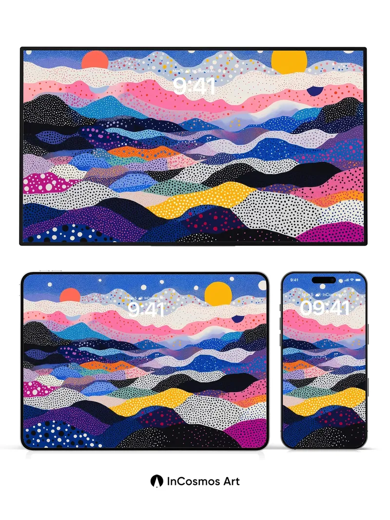 Cosmic Ripple Wallpaper with Polka-Dot Dreams