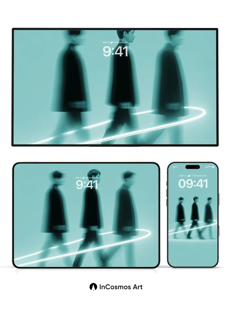 Echo Step Wallpaper with Neon Trail