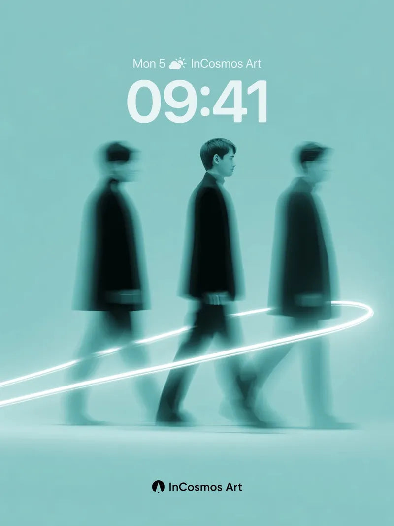 Echo Step Wallpaper with Neon Trail