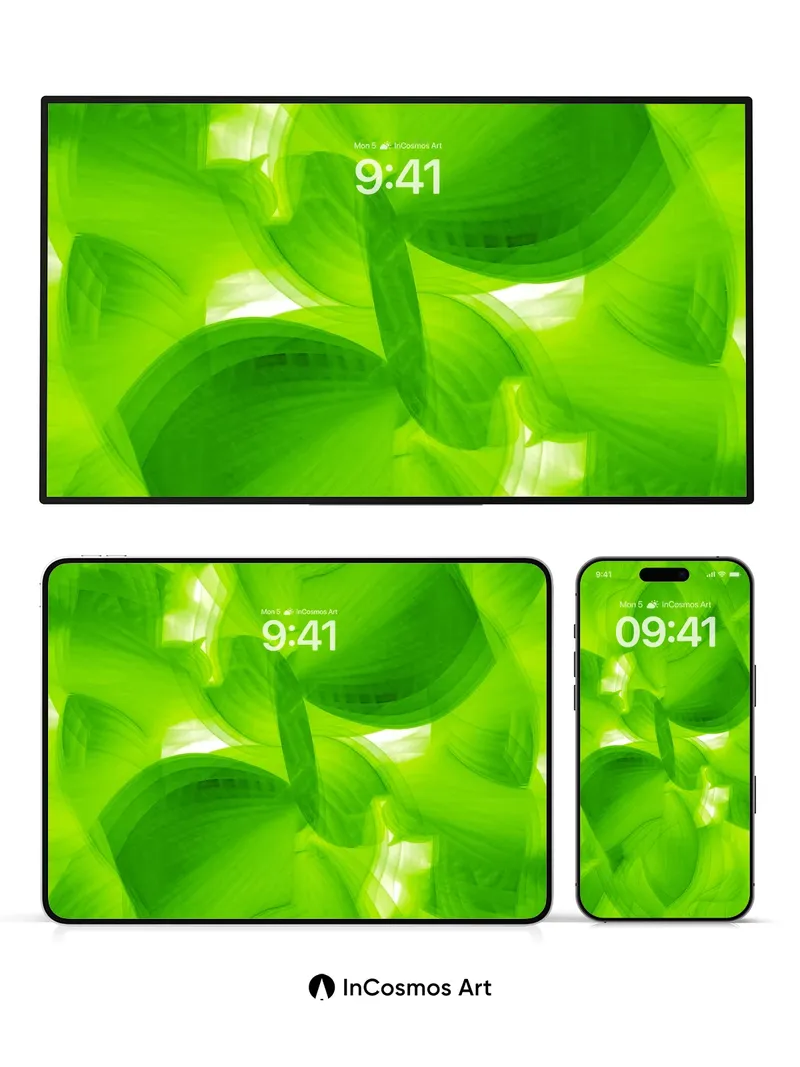 Luminous Leaf Veil Wallpaper with Ethereal Light