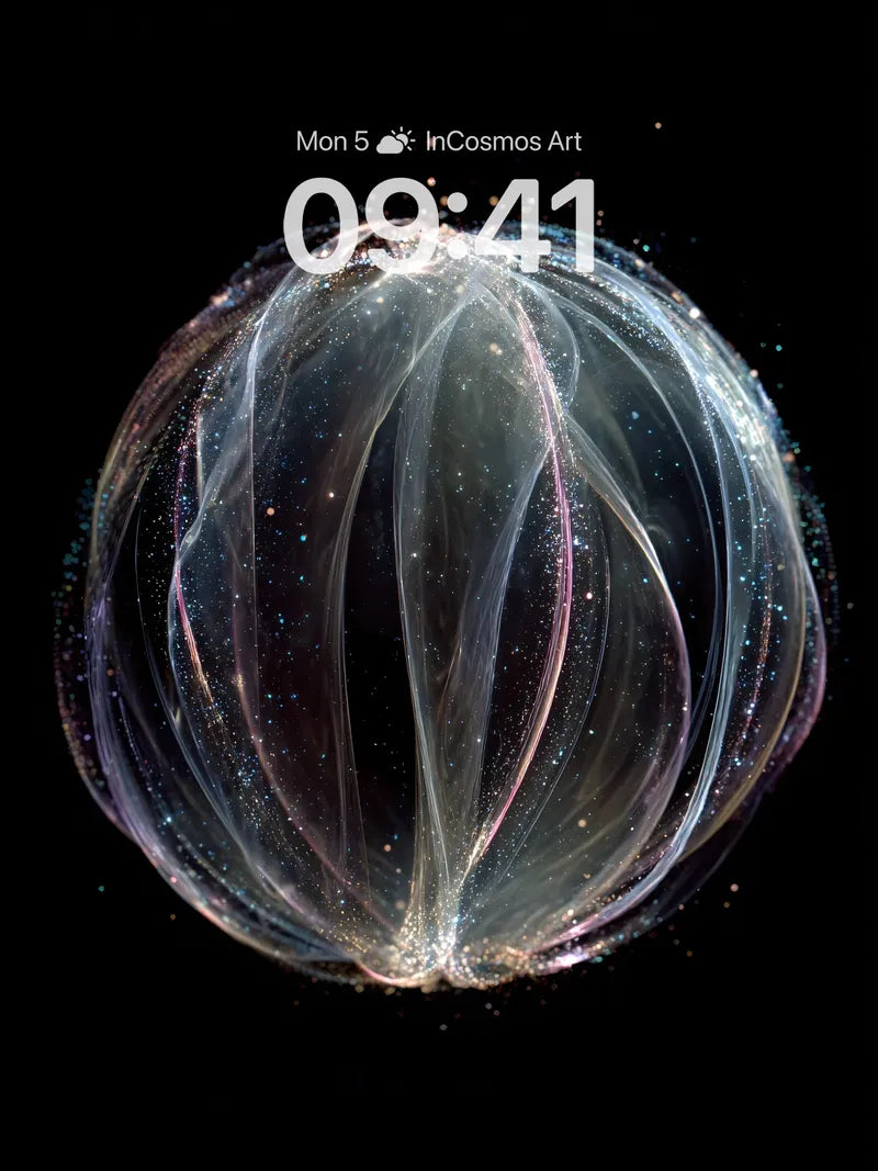Ethereal Orb Wallpaper with Cosmic Veils wallpaper for iPhone, iPad & Mac
