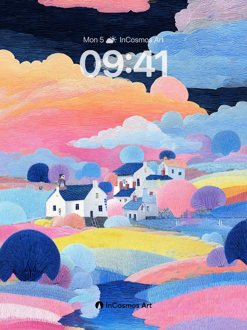 Pastel Skyline Wallpaper with Soft Clouds wallpaper for iPhone, iPad & Mac