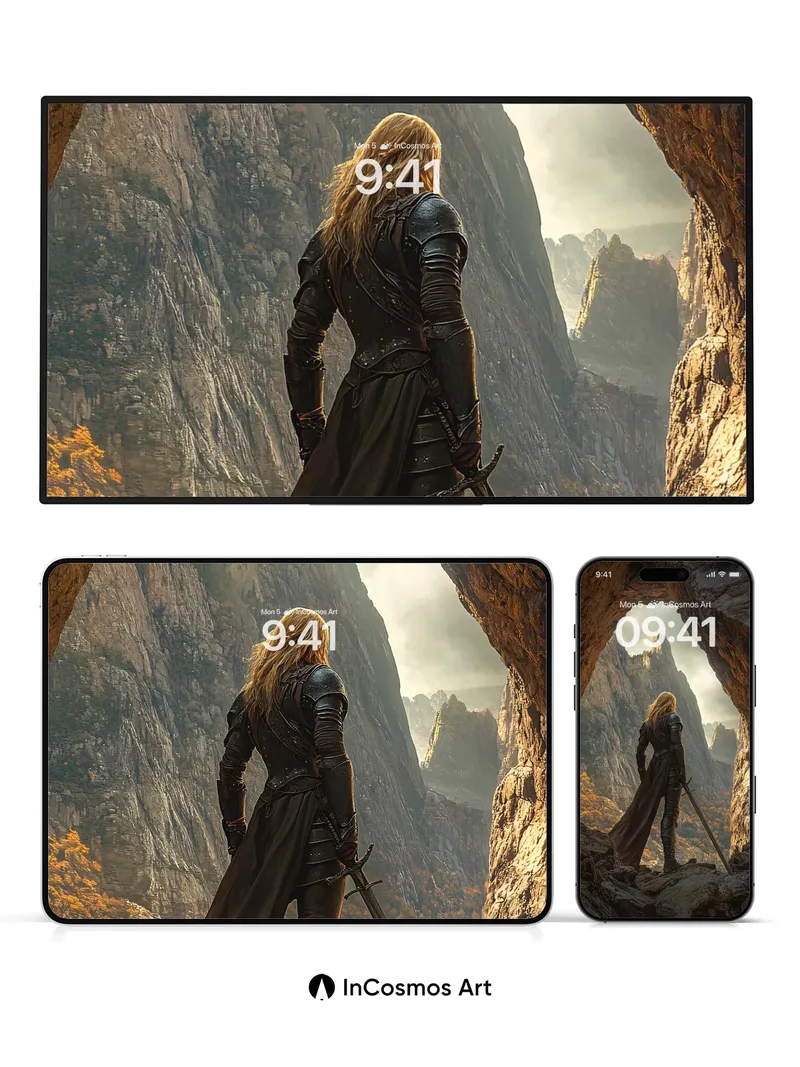 Cavern Light Wallpaper with Warrior's Gaze