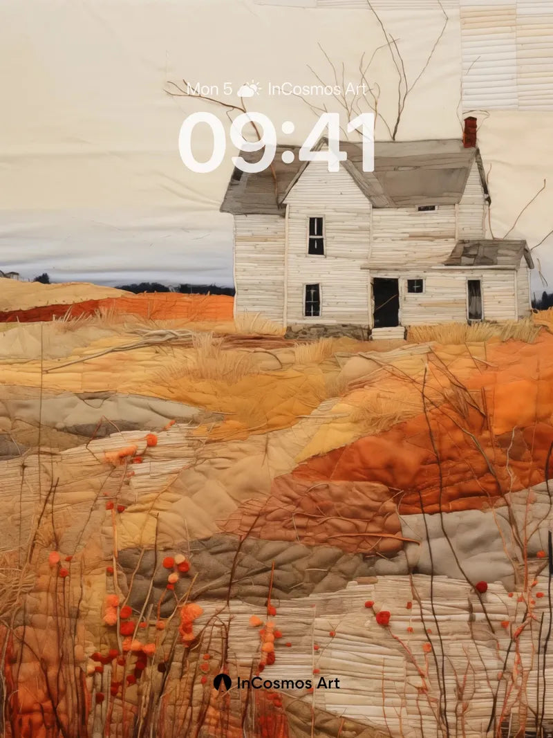 Nostalgic Field Wallpaper with Quilted Earth