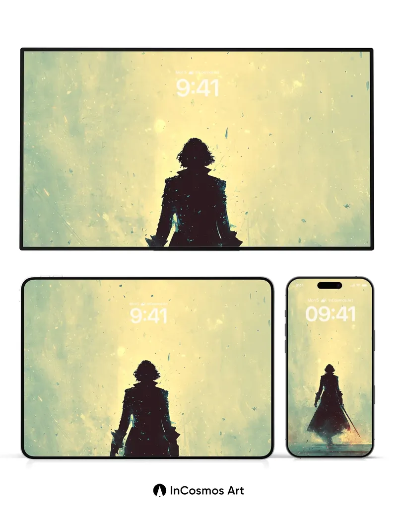 Silhouetted Flame Wallpaper with Ashen Drift